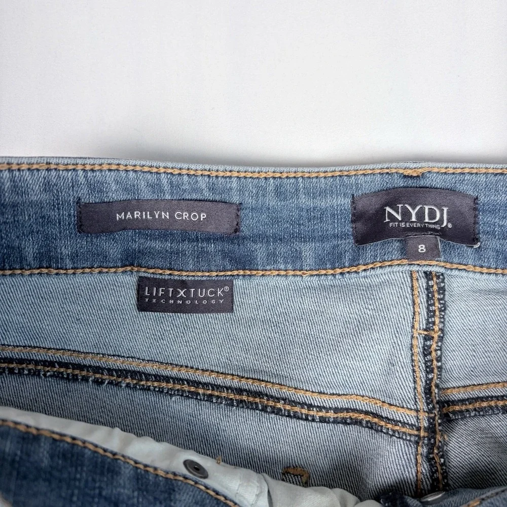 NYDJ Marilyn Straight Crop Rookie Stretch Jeans LiftXTuck Technology Sz 8 SPRING - Picture 3 of 8